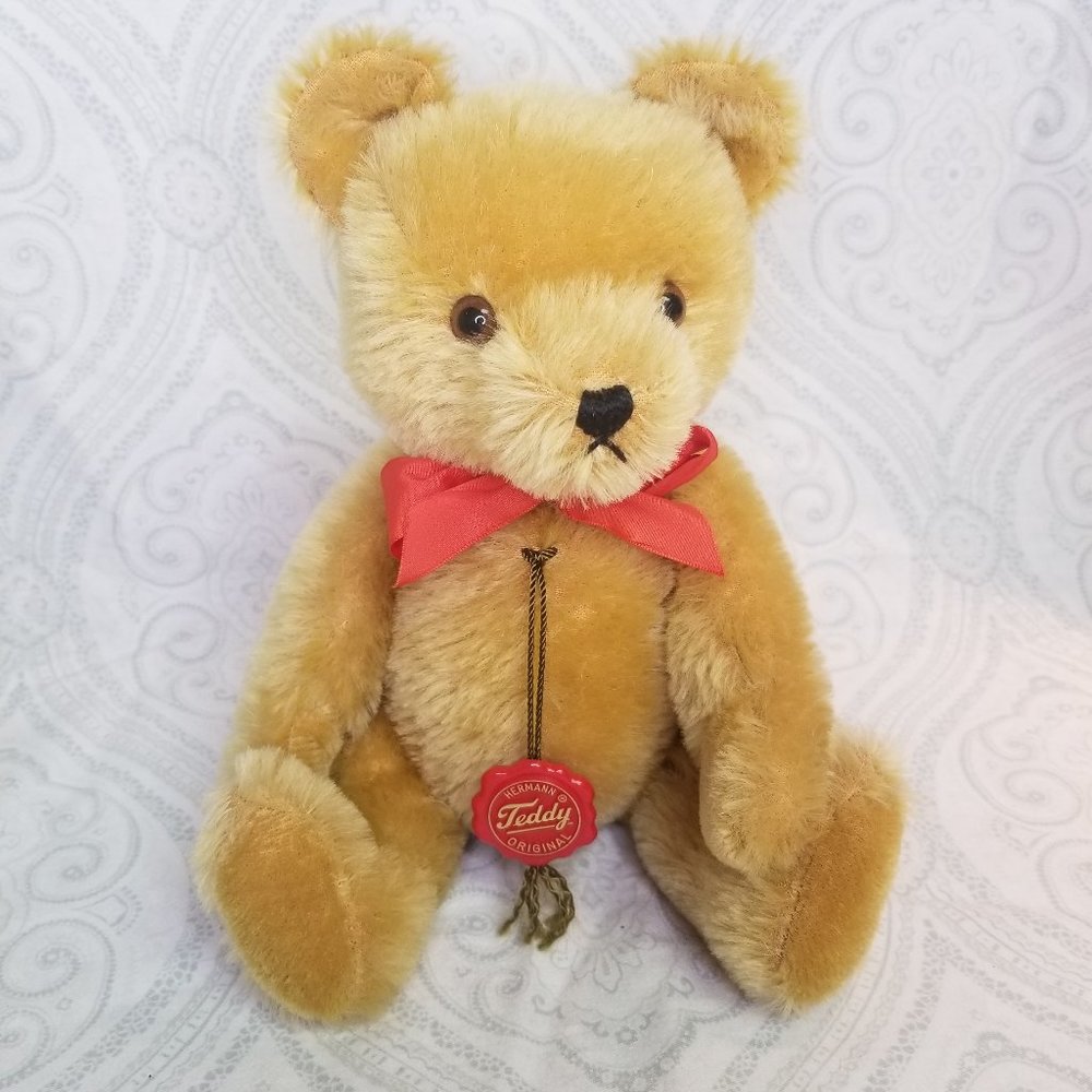 Articulated Hermann Original Musical Teddy Bear Golden Mohair Germany Jointed